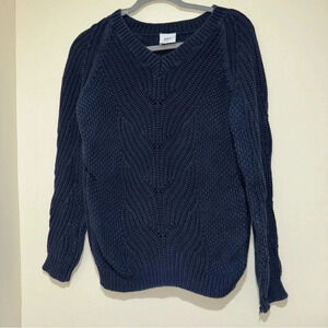 Women’s  Mama licious Brand Navy Blue Knitted Casual Crew Neck Sweater Size: M